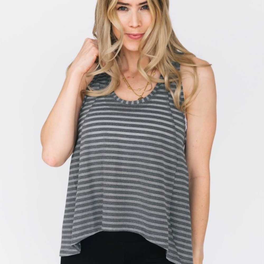 ZYIA Active Grey Nimbus Split Back Tank